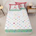 thumbnail image 4 of Homewish Baseball Ice Cream Kid Zipper Twin Comforter Sets with Fitted Sheet and 2 Pillowcases, Red Green Cartoon Zipper Bedding Set, Polka Dots Reversible, 4pcs, 4 of 6