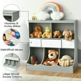 thumbnail image 6 of Resenkos Freestanding Combo Cubby Bin Storage Organizer Unit W/3 Baskets-Gray, Kids Toy Storage for Kids, Boys, Girls, Nursery, 6 of 9