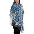 thumbnail image 3 of Xecao Cozy Knitted Blue Chevron Pattern Womens Winter Scarf Fall Scarf Oversized Large Scarf for Women Warm Shawl Wrap, 3 of 8
