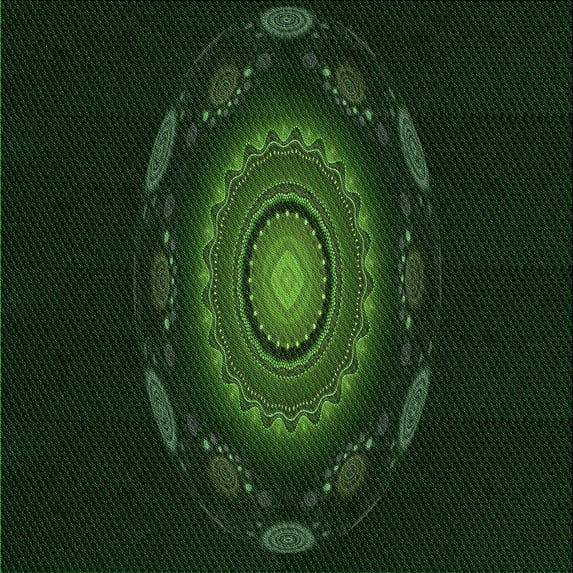 Ahgly Company Indoor Square Patterned Deep Emerald Green Area Rugs, 8' Square
