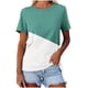 thumbnail image 1 of Camiseta de Manga Corta de Cuello Redondo, Casual para la Primavera Y la Fiesta de la Mujer de los Tops de Verano, 1 of 4