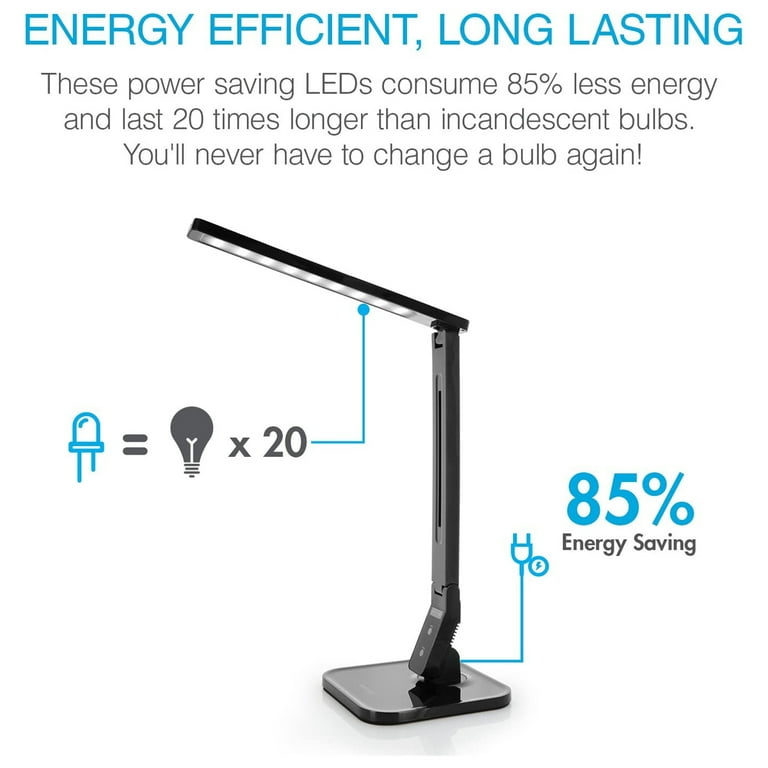 Tenergy 7W 530 Lumens Dimmable Eye Protection Foldable LED Desk Lamp