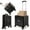 Black, variant on RLUETIME Folding Utility Cart, Portable Rolling Crate Handcart Shopping Trolley Collapsible Tool Box with Lid, Basket on 4 Rotate Wheels, for Grocery, Office, Luggage