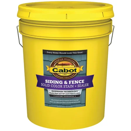 5 gal Cabot 0801 White Base Solid Color Stain and Sealer for Siding and Fence
