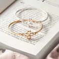 thumbnail image 4 of Bling Jewelry Womens 14k Gold Plated Heart Infinity Bangle Bracelet for Love Luck, 4 of 6