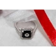thumbnail image 4 of Art Deco 2Ct Round Lab Created Black Diamond & Cocktail 14K White Gold Plated Silver Ring, 4 of 4