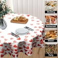 thumbnail image 4 of Valentine''s Day Table Cloth Round Love Red Hearts Tablecloth 60 Inch Decor Washable Stain and Wrinkle Resistant Round Table Cover for Dining Picnic, 4 of 8
