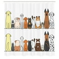 thumbnail image 3 of Ambesonne Dog Shower Curtain, Dog Family in a Row, 69"Wx84"L, Yellow Brown, 3 of 5