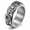 Silver, variant on Men's Egyptian Symbol Spinner Ring, Stainless Steel 8mm Rotating Band, Sizes 6-12, Ankh and Scarab Detail, for Concerts, Parties and Casual Outings, Birthday Gift for Him