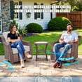 thumbnail image 5 of Bellefurn Outdoor Patio Swivel Rocker Patio Chairs with 6" Thick Cushion and Table,Rattan Patio Swivel Glider Chairs Outdoor Furniture Set Conversation Set for Porch,Deck,Yard, 5 of 11