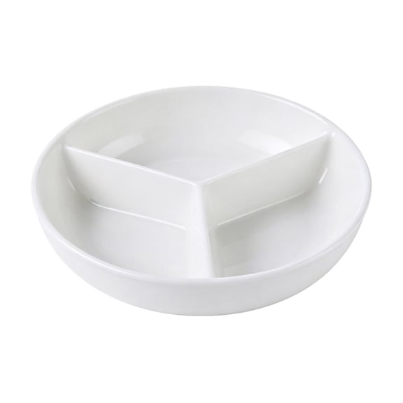 3-Compartment Divided Serving Tray Plastic 7.7 X 7.7 in for Meals Snacks and Party Food