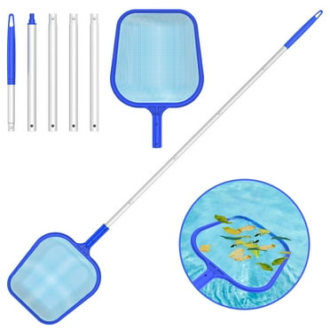 16.5" Pool Skimmer Net 5 Sections Total Length 65 inches Ultra Fine Mesh Pool Nets for Cleaning with Adjustable Pole, Leaf Rake Net for Above Ground Pool, Spa & Hot Tub