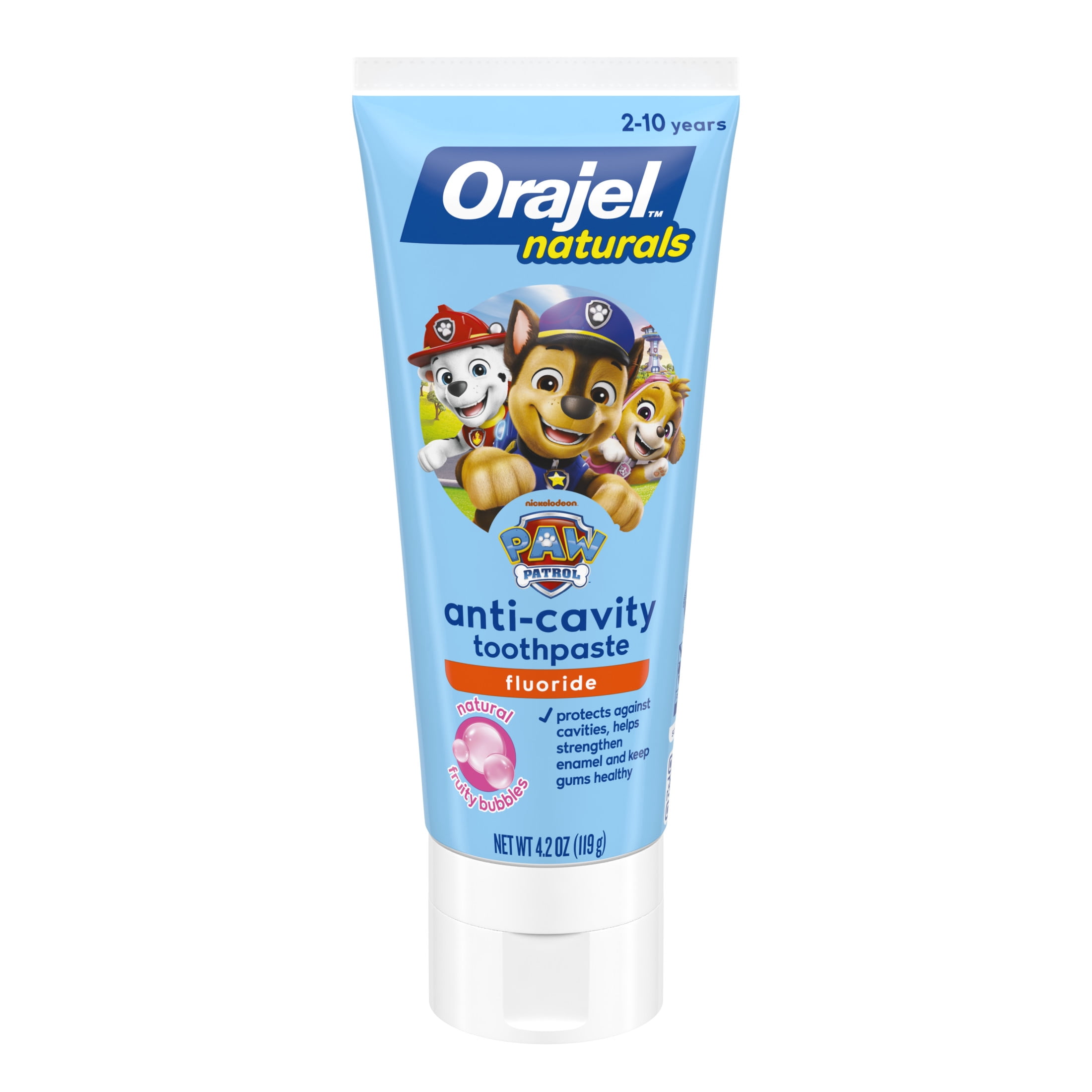 Orajel Naturals PAW Patrol Anti-Cavity Fluoride Toothpaste, Natural Fruity Fun, 4.2 oz