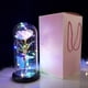 thumbnail image 4 of Luz nocturna LED rosa de foil dorado, vaso de cristal, regalo de San Valentín, luz decorativa para pareja, brillo suave, diseño moderno, metal frame, para dormitorio, 4 of 5