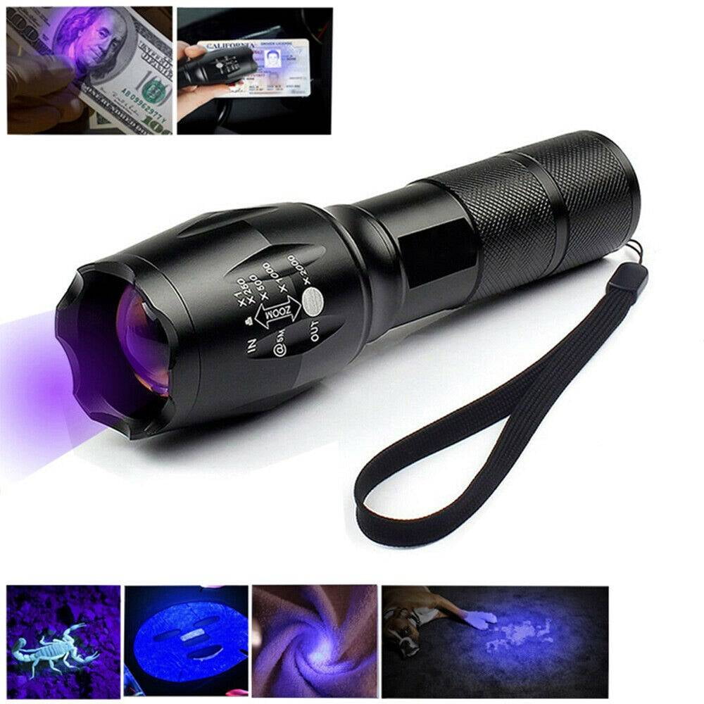 3 Modes Torch UV Ultra Violet LED Flashlight Blacklight Light 365nm Inspection 