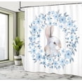thumbnail image 4 of Ambesonne Country Shower Curtain, Rabbit Portrait, 69"Wx70"L, Blue Grey White, 4 of 4