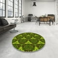 thumbnail image 3 of Ahgly Company Indoor Round Patterned Dark Forest Green Area Rugs, 7' Round, 3 of 6
