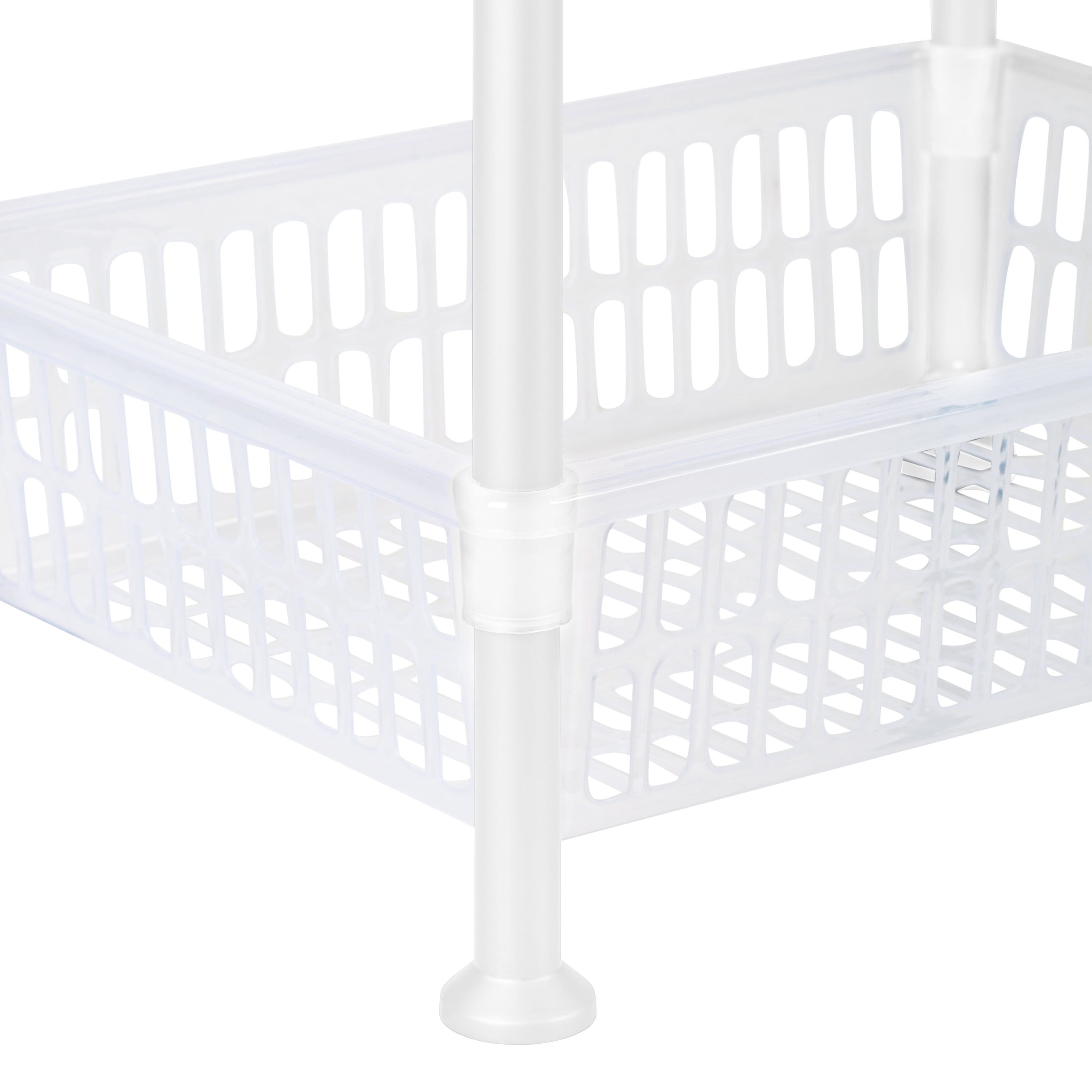 Kitchen Details Slim 4 Shelf Plastic Freestanding Shelves, White