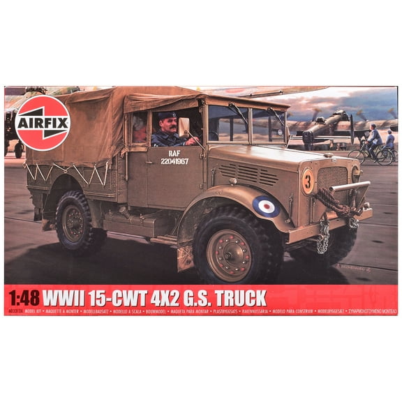 Level 2 Model Kit of WWII 15-cwt 4x2 General Service Truck with 2 Scheme Options 1/48 Plastic Model kit by Airfix