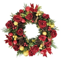Puleo International 26" Pre-Lit Artificial Adorned Christmas Wreath