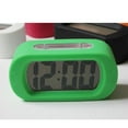 thumbnail image 3 of Youkk LED Alarm Clock with Snooze Night Light Table Bedside Alarms Silicone Shell LCD Screen Bell Home Travel Office Dorm Green, 3 of 9