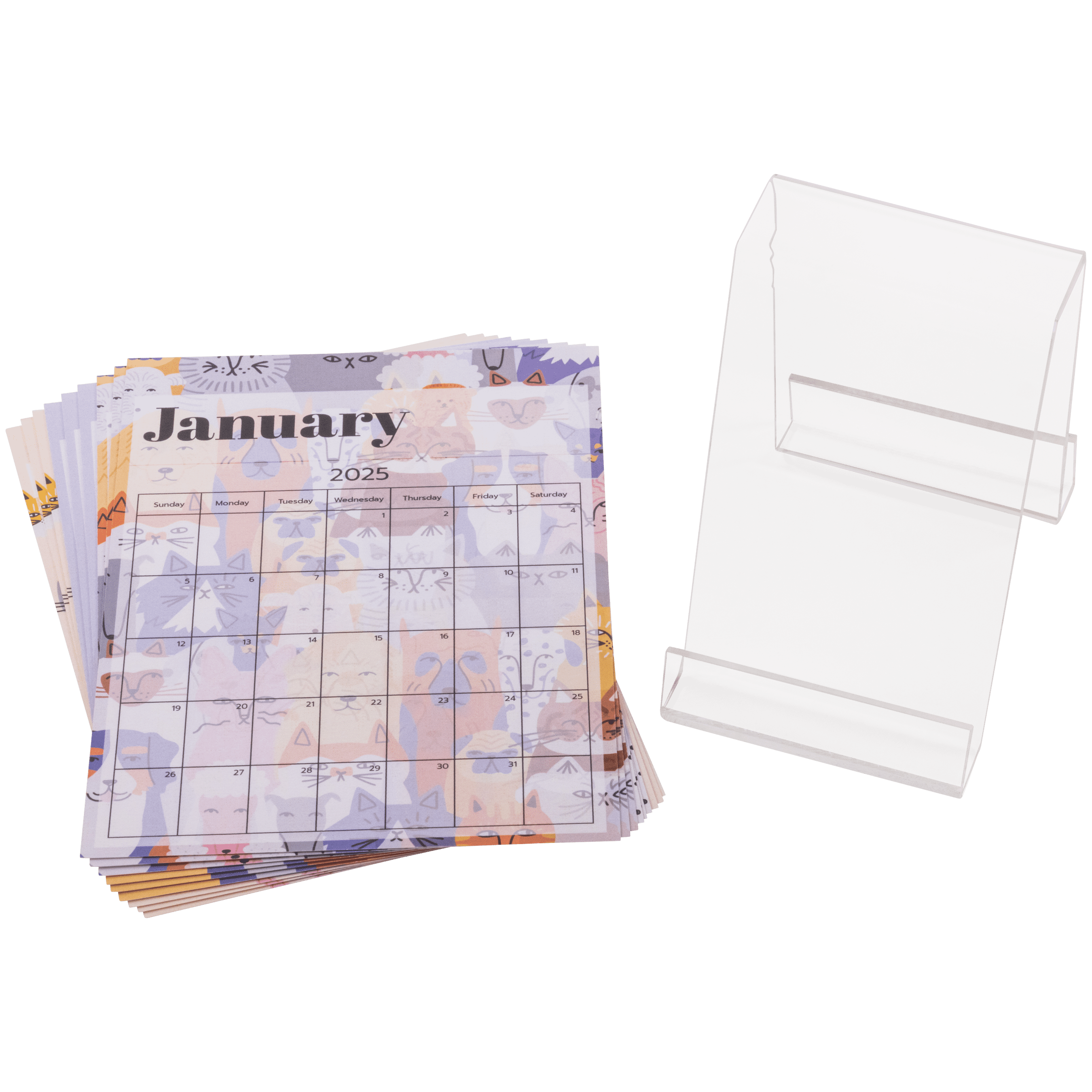 5x7 Desktop Calendar Cards with Acrylic Stand