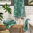 thumbnail image 2 of Beautiful by Drew Barrymore 4-Piece Floral Bath Towel Set, 100% Cotton, Pine Green, 2 of 5