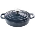 thumbnail image 2 of MegaChef 2 Quart Round Enameled Cast Iron Braiser Pan (Dark Blue), 2 of 4