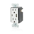 thumbnail image 2 of Enchufe eléctrico Leviton T5638-W Cargador USB tipo A/C de 18 W, 2 of 5