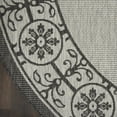 thumbnail image 4 of Nourison Garden Party Indoor/Outdoor Transitional Bordered Ivory/Charcoal 5'3" x round Area Rug, (5' Round), 4 of 9