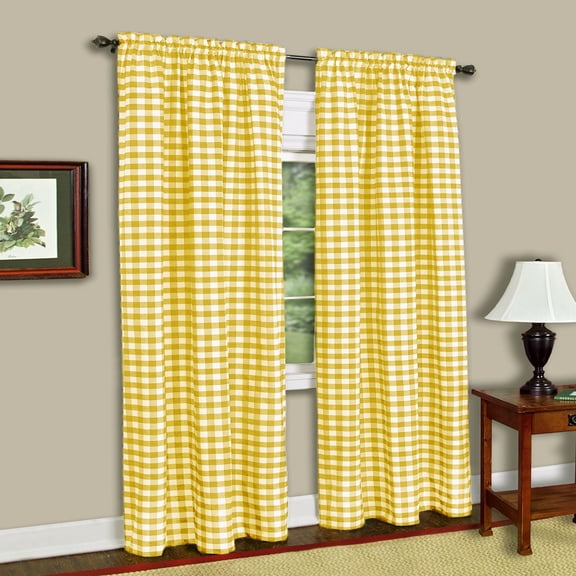 Ergode Buffalo Check Window Curtain Panel - 42x95 - Yellow