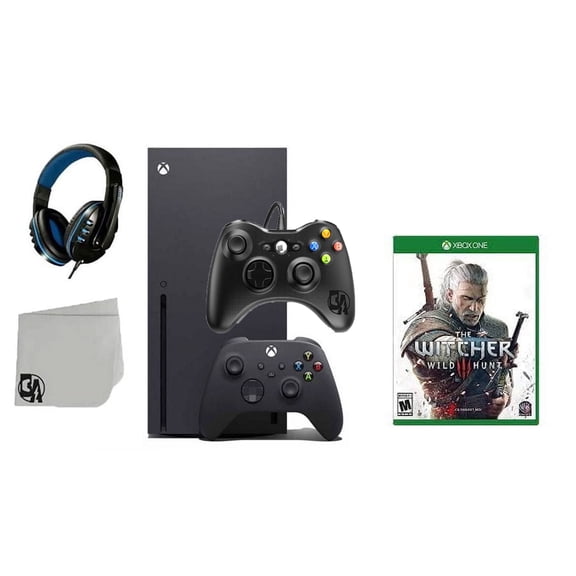 Pre-Owned Xbox Series X Video Game Console Black with The Witcher 3 Wild Hunt BOLT AXTION Bundle with 2 Controller ( )