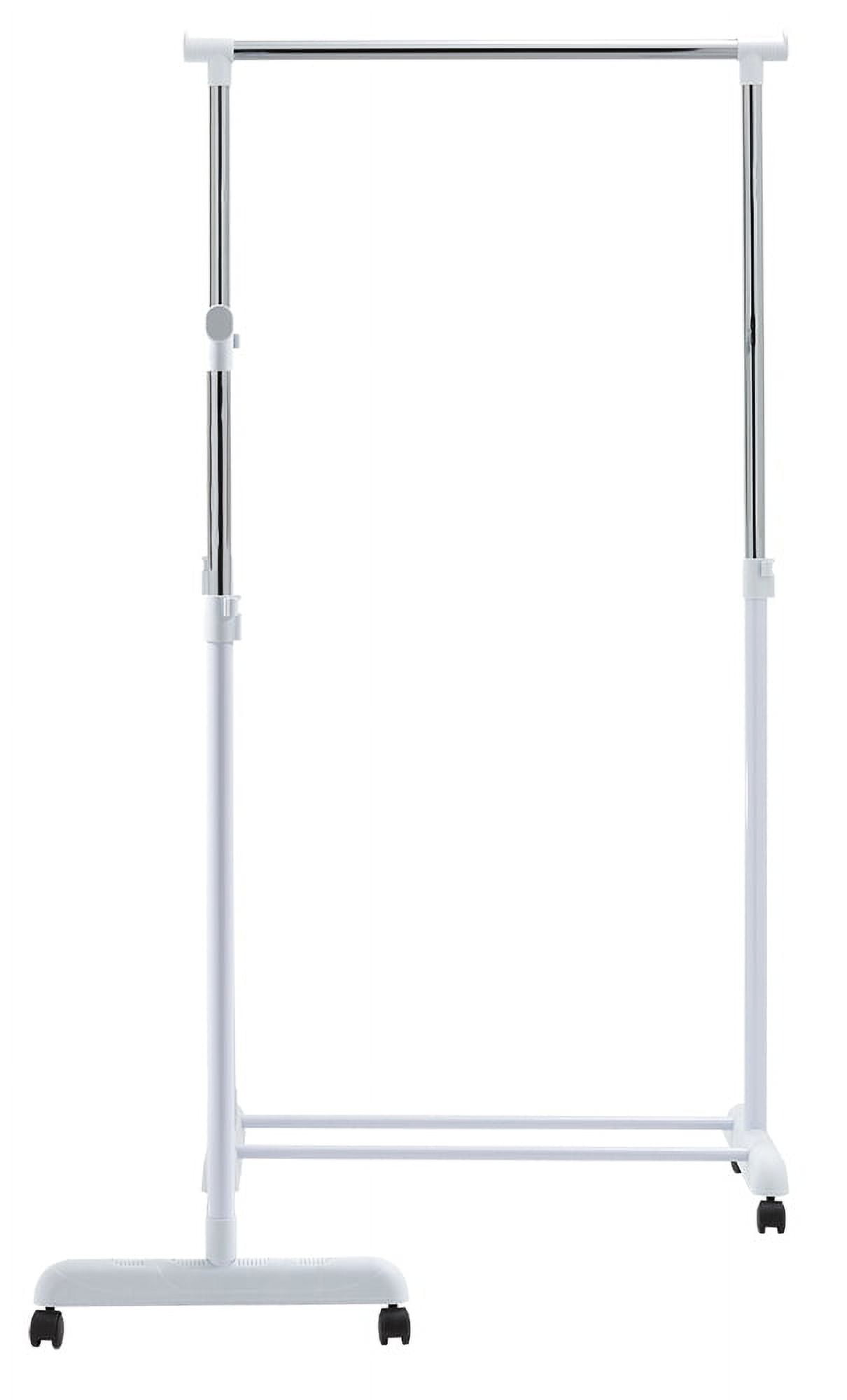 Mainstays chrome and black adjustable rolling corner garment rack hot sale