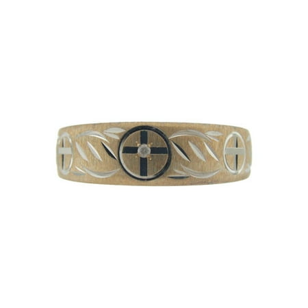 Diamond Accent Cross Wedding Band in 10kt Gold