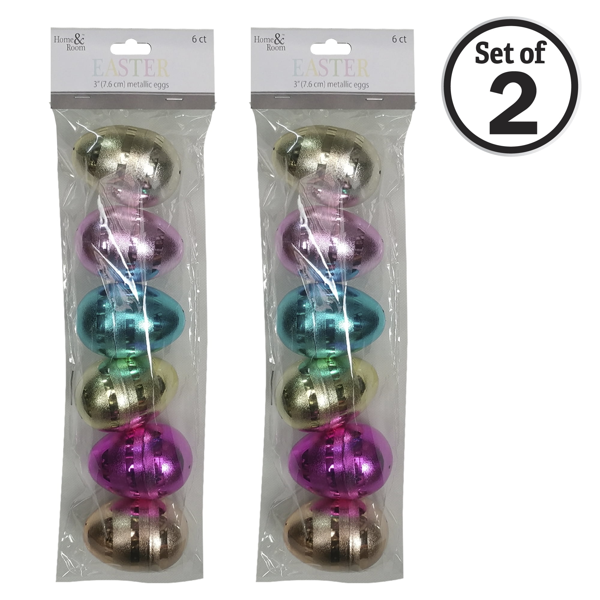 Brite Star 6 Count Metallic Easter Eggs, Multi (Set of 2)