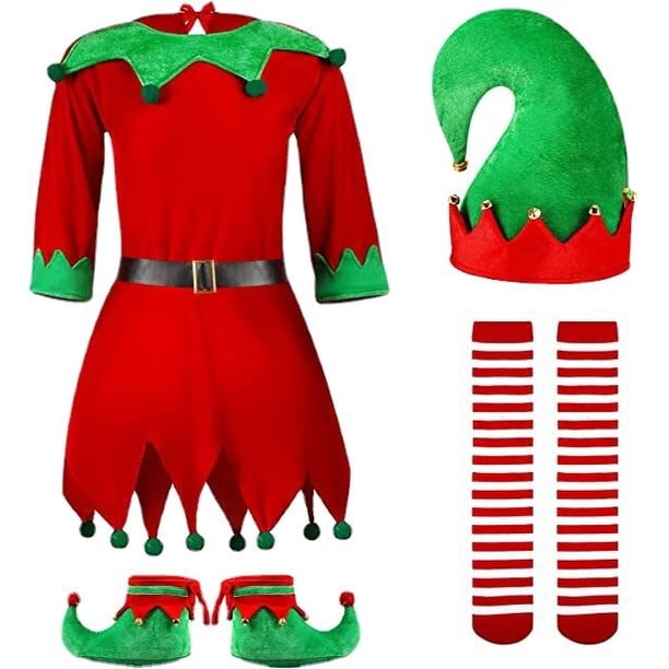 Conjunto de ropa de Navidad para niños, bebés, niños y niñas, disfraces de árbol de Navidad, Cosplay, traje de Papá Noel, trajes de fiesta de Año Nuevo para niños, 140cm (7-8T) Gao Jinjia LED