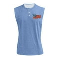 thumbnail image 4 of WTOBBY Men's Summer Patriotic Independence Day Printed Sports Vest With Button And Pocket Sleeveless Style Lightweight Breathable For Running Training Summer Festive Activities,Sky Blue 2XL, 4 of 4