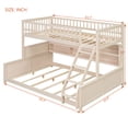 thumbnail image 2 of Twin XL over Queen Bunk Bed with Integrated Shelving, Color-Changing Lights & Pegboard for Bedroom,Beige, 2 of 26