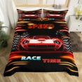 thumbnail image 2 of Manfei Fast Car 2-Piece Comforter Cover Toddler Size for Kids Teens Female Men,Orange Red Bedding Sets Toddler Size,Car Theme Ultra Soft Bed Set,Microfiber Geometric Room Decorative(No Comforter), 2 of 6