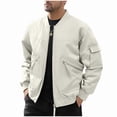thumbnail image 4 of COSFO Mens Jackets Fall Yellow Zip Up Lightweight Outwear Outdoor Stand Colla Loose Fit Work Long Sleeve Mens Sport Coat, 4 of 4