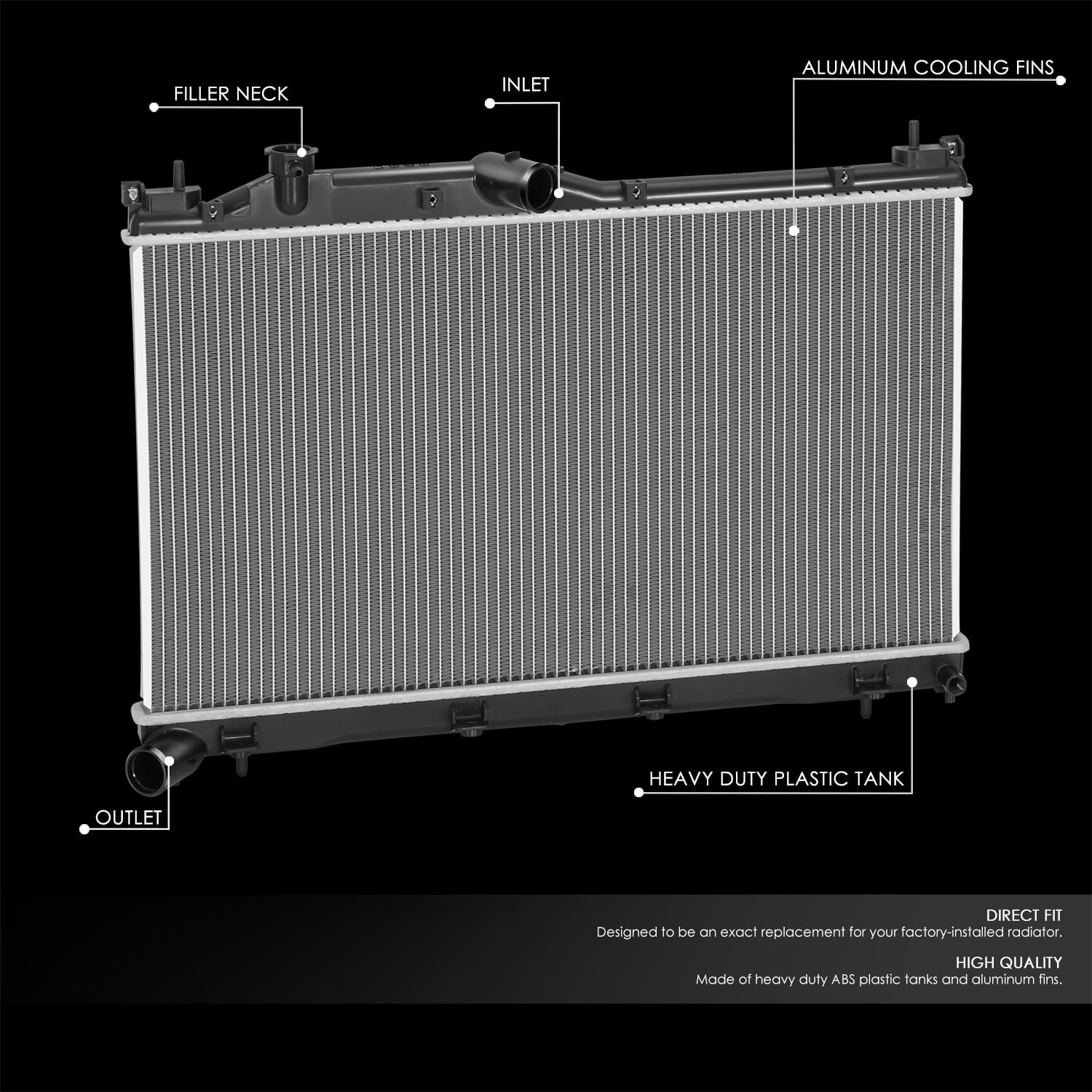 Nuvision for 19-25 Subaru Forester 2.5L OE Style Aluminum Core Cooling Radiator DPI 13769