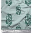 thumbnail image 1 of Soimoi Modal Satin Fabric Leaves Block Print Fabric by Yard 42 Inch Wide, 1 of 5