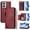 Dark red, variant on For Moto Moto G85 G84  Zipper Wallet Case，Senior PU Leather Card Slots Magnetic Clasp Shockproof Protective Cover Case