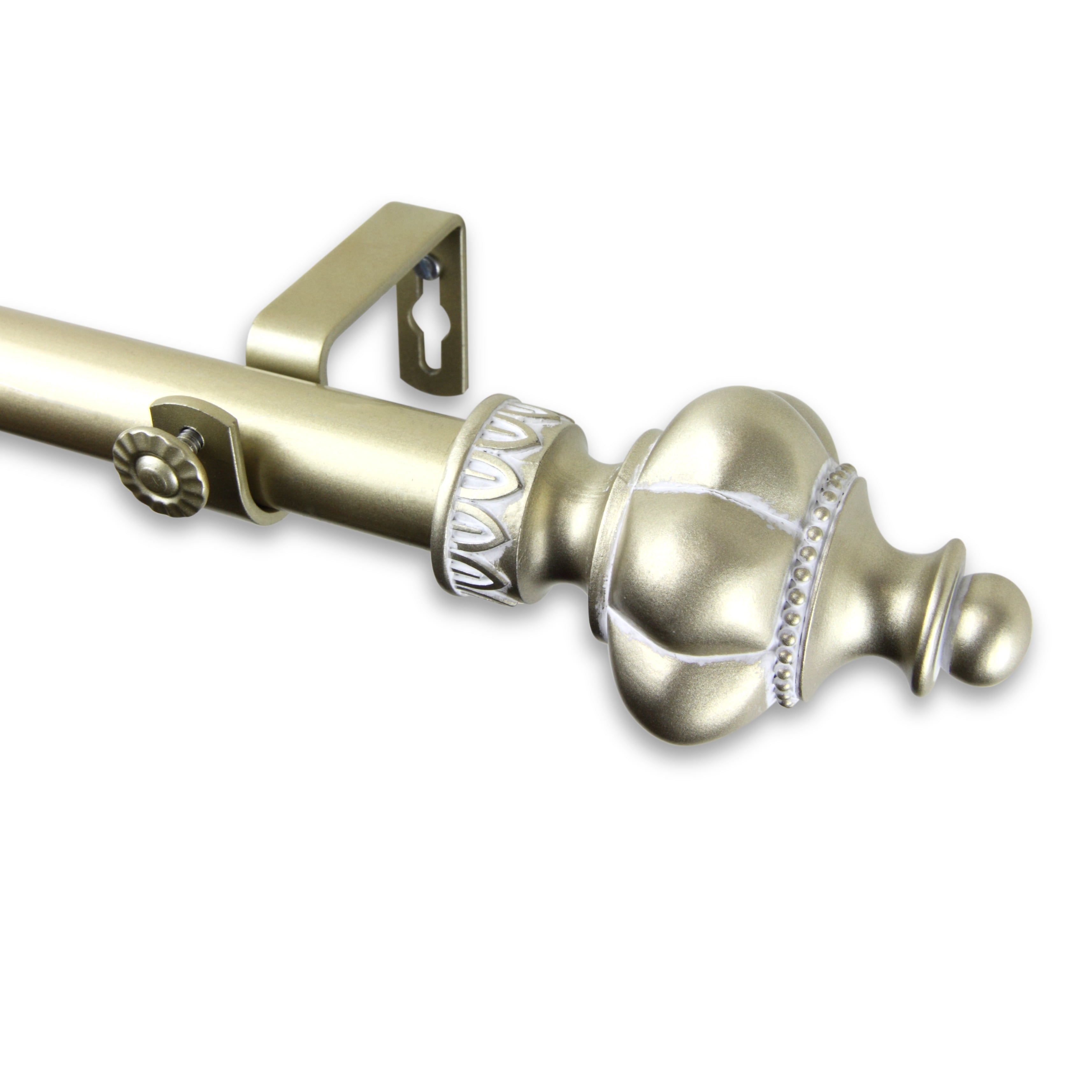 1" Dia Adjustable Erika Curtain Rod 120-170 inch Light Gold