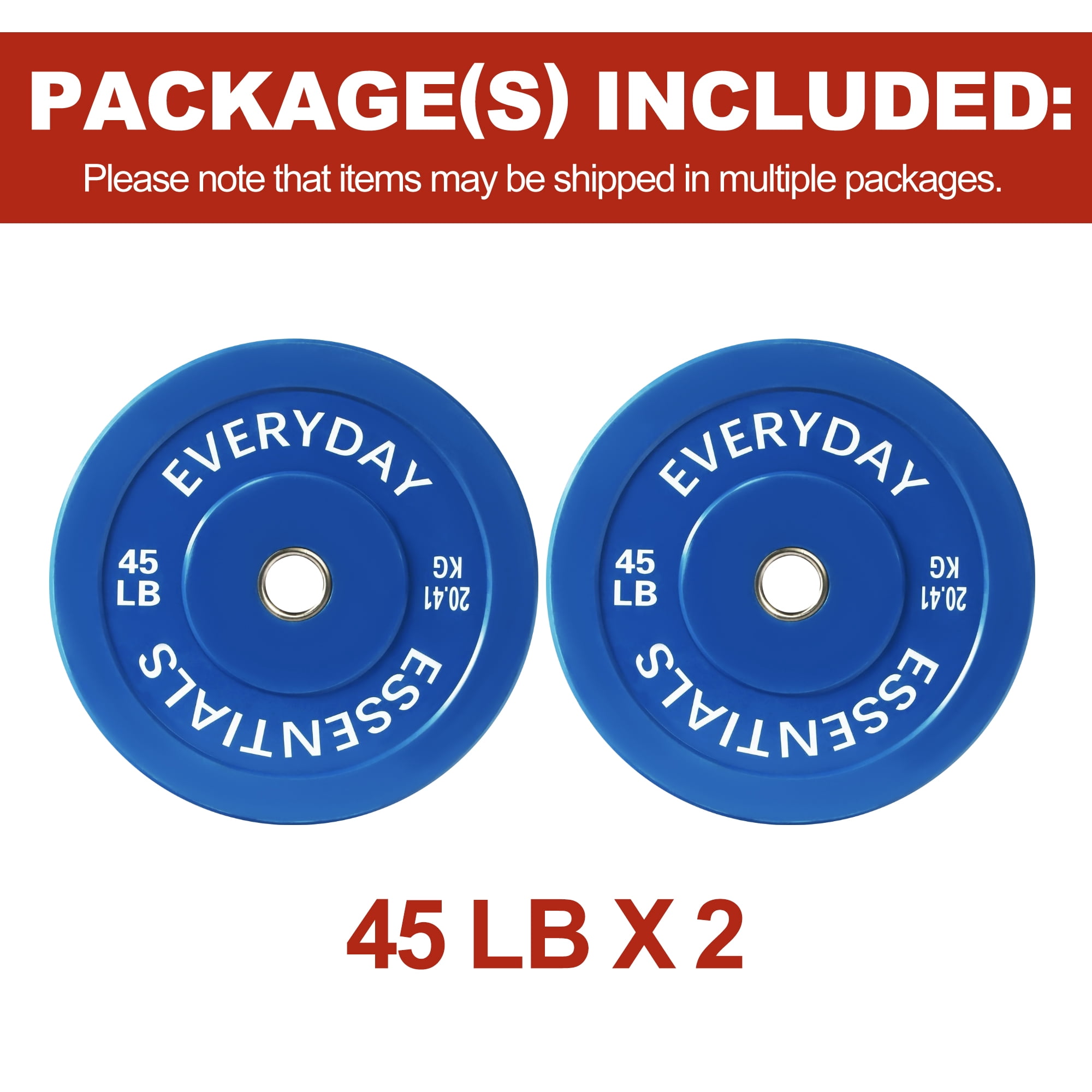 FlexWave 2-Inch Olympic Bumper Weight Plate，with Steel Hub, Multicolored, Multiple Sizes，Single & Pair, for Strength Training & Home Gym