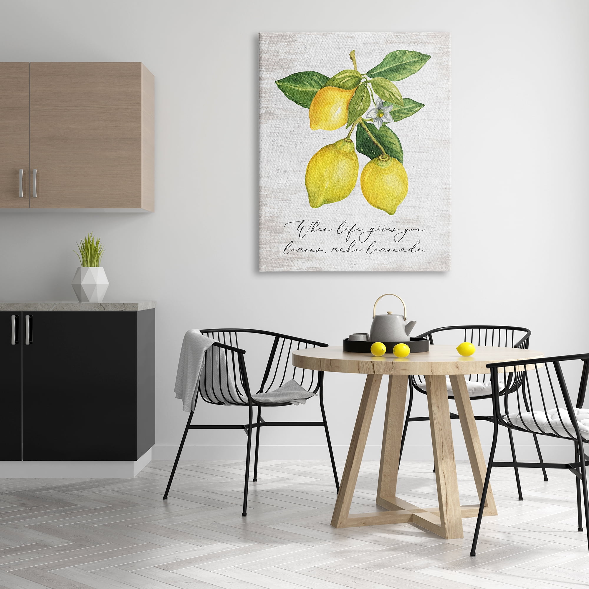 Stupell Industries Life & Lemons Phrase Food & Beverage Painting Gallery Wrapped Canvas Print Wall Art, 36 x 48
