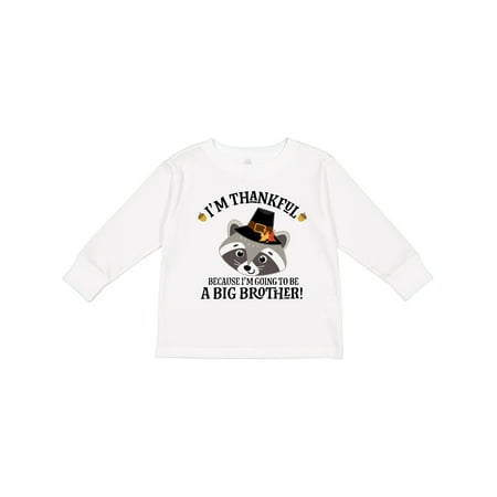 

Inktastic Thanksgiving Brother Announcement Thankful Gift Toddler Boy Girl Long Sleeve T-Shirt