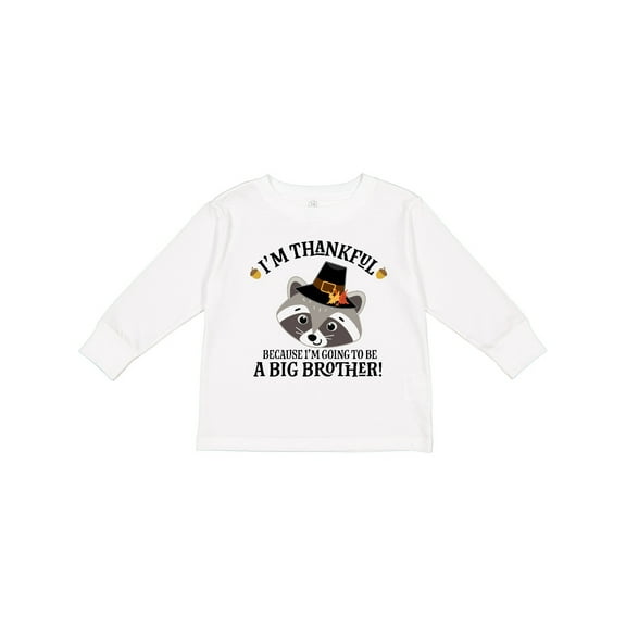 Inktastic Thanksgiving Brother Announcement Thankful Boys Long Sleeve Toddler T-Shirt