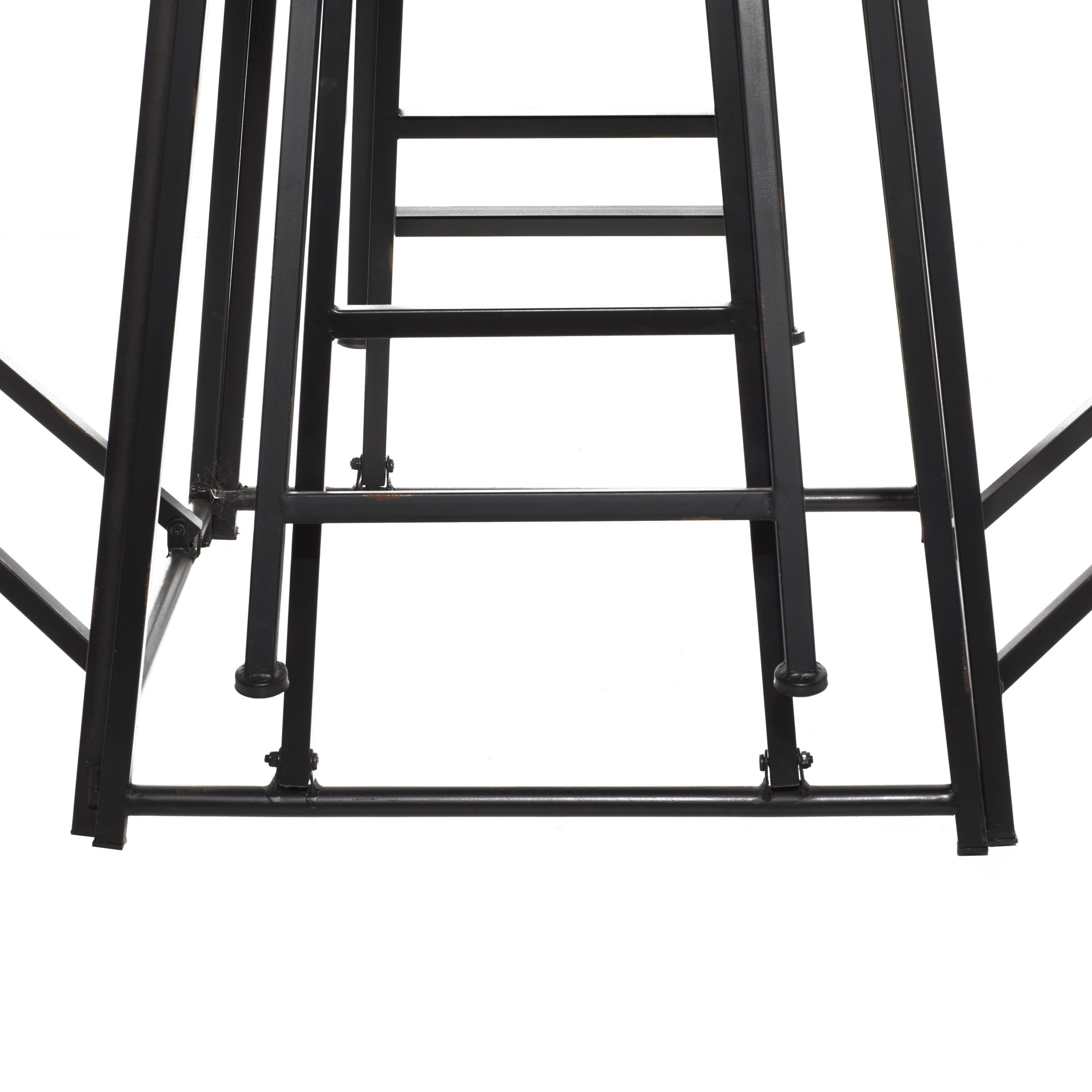 DecMode Metal Rustic Dining Table, Black, 72"W, 36"H