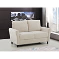 thumbnail image 3 of US Pride Furniture Corel 58.27" Flared Arm Ivory Velvet Loveseat, 3 of 5